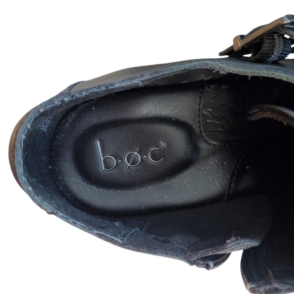BOC‎ Born Concepts Ankle Booties Comet Womens 7M Leather Black Buckle Block Heel - Picture 11 of 16